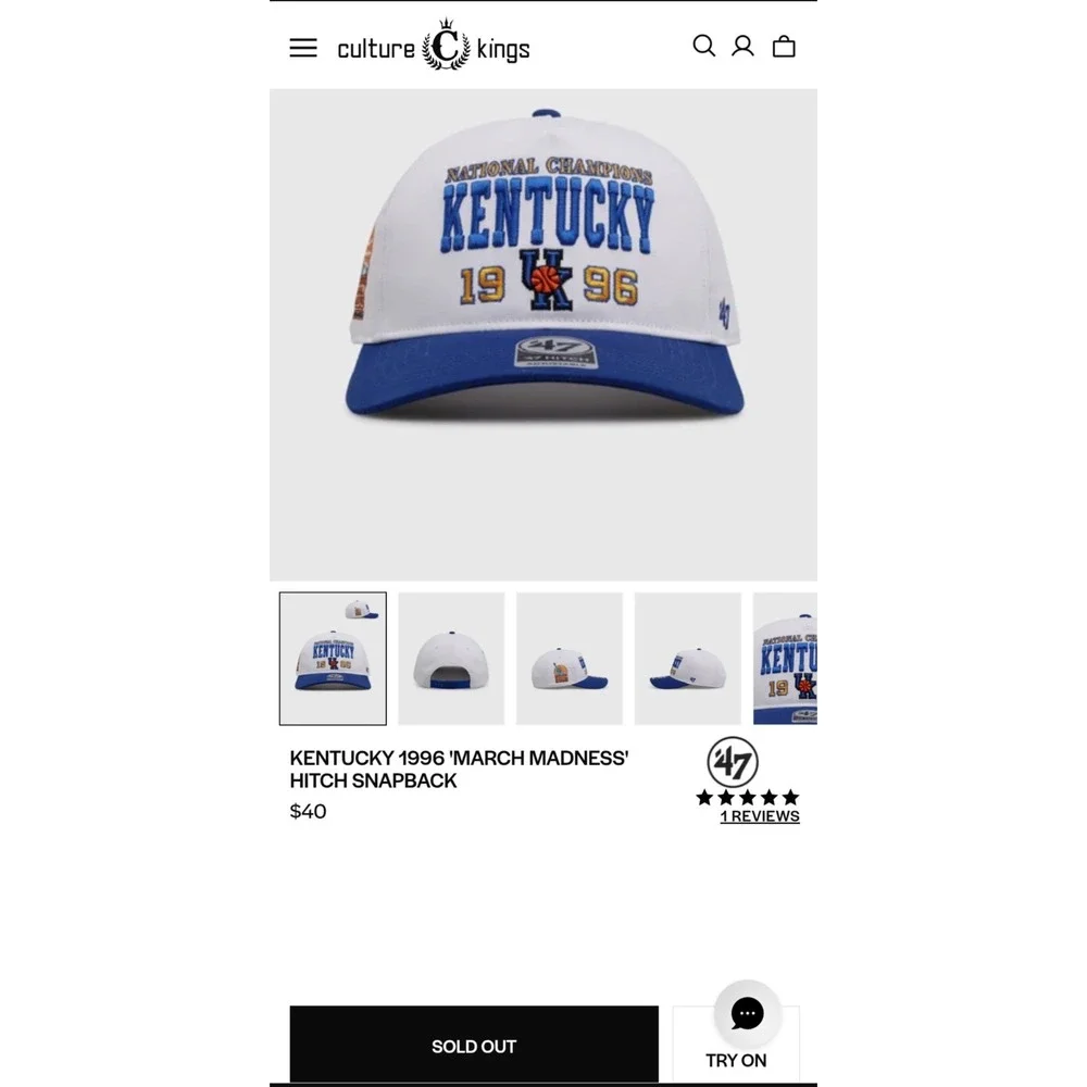 Kentucky 1996 'March Madness' Hitch Snapback